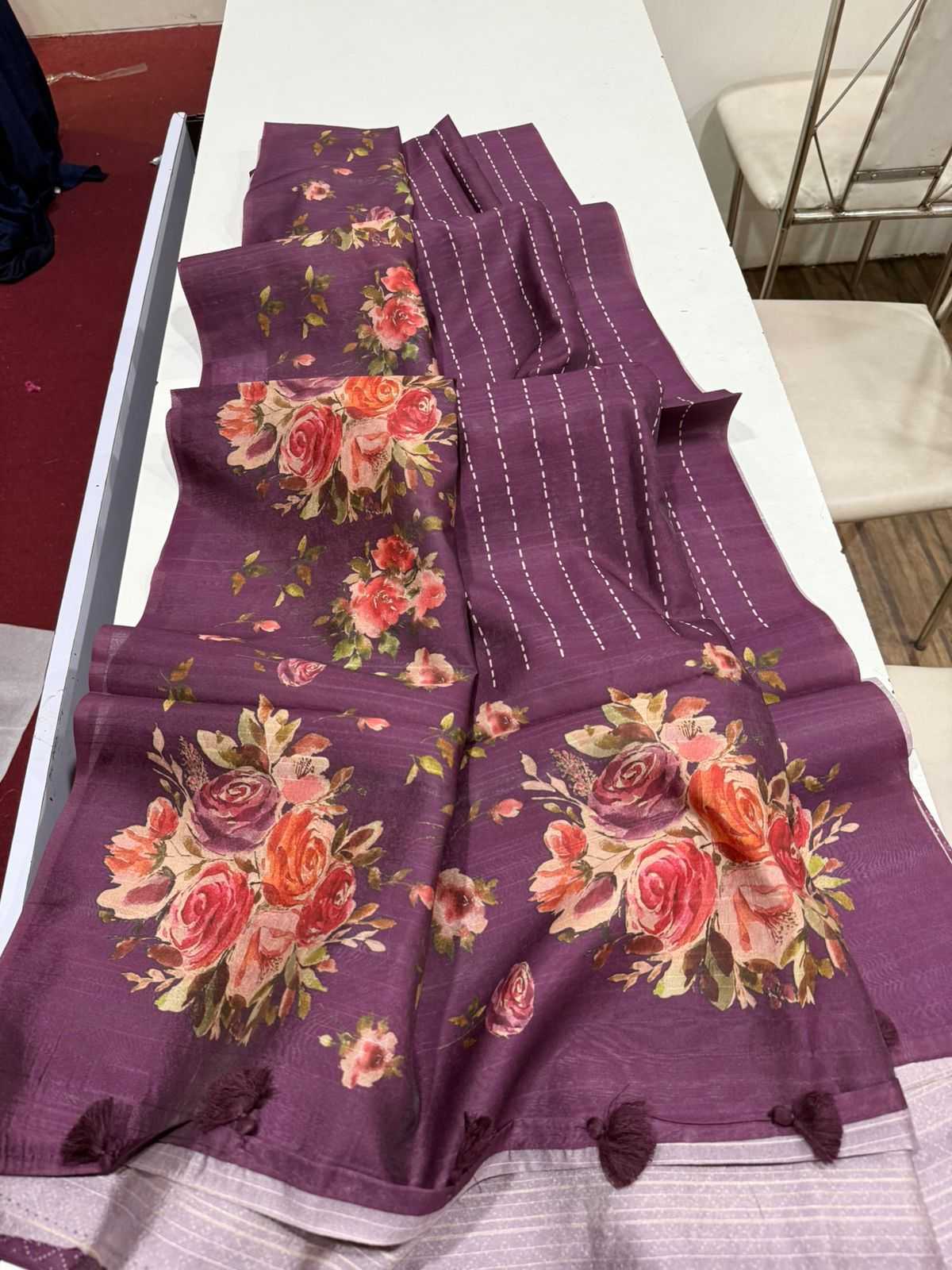 YNF Wholesale Tussar Silk Printed Sarees  | Surat Manufacturer