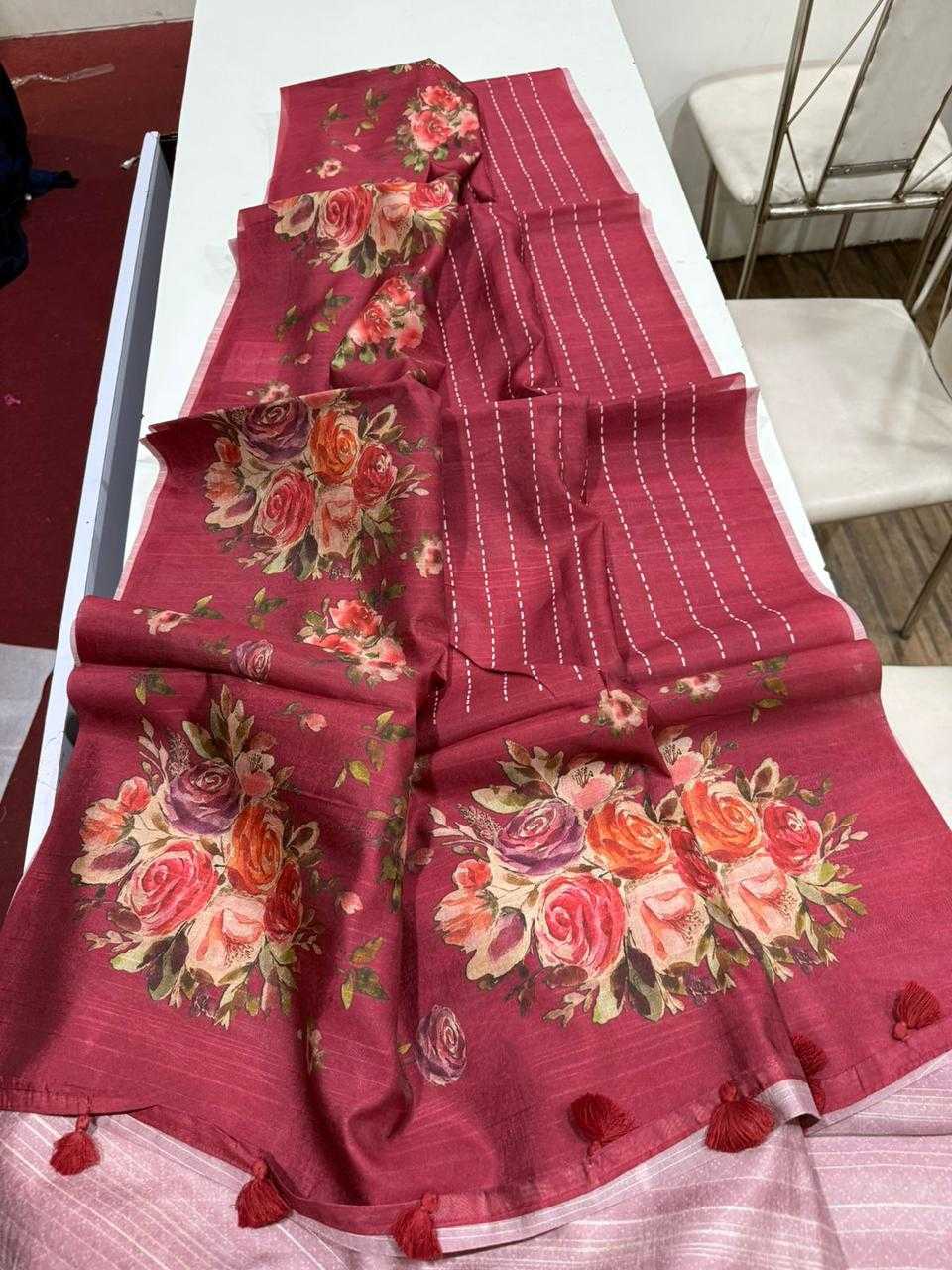 YNF Wholesale Tussar Silk Printed Sarees  | Surat Manufacturer