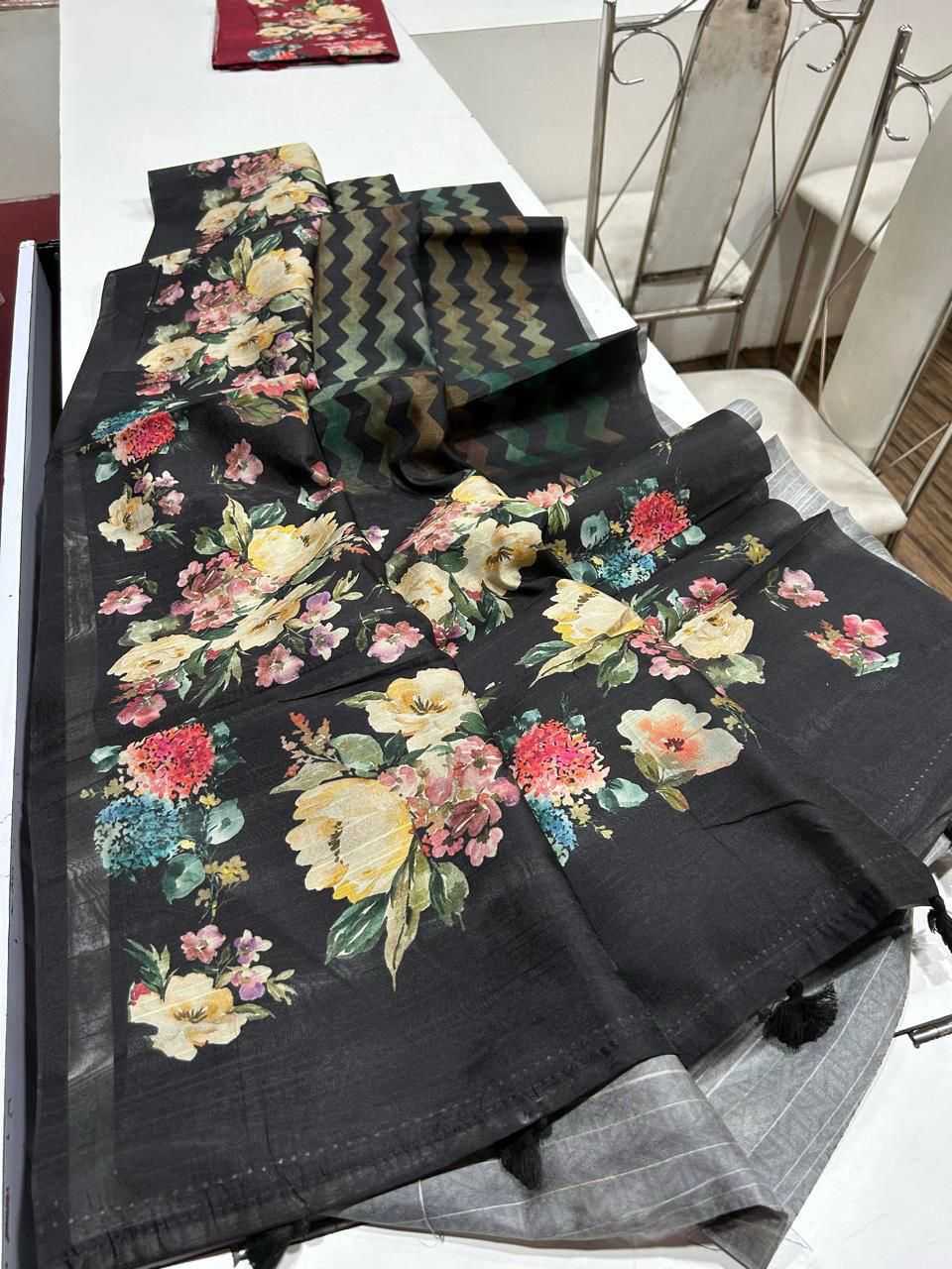 YNF Wholesale Tussar Silk Printed Sarees  | Surat Manufacturer