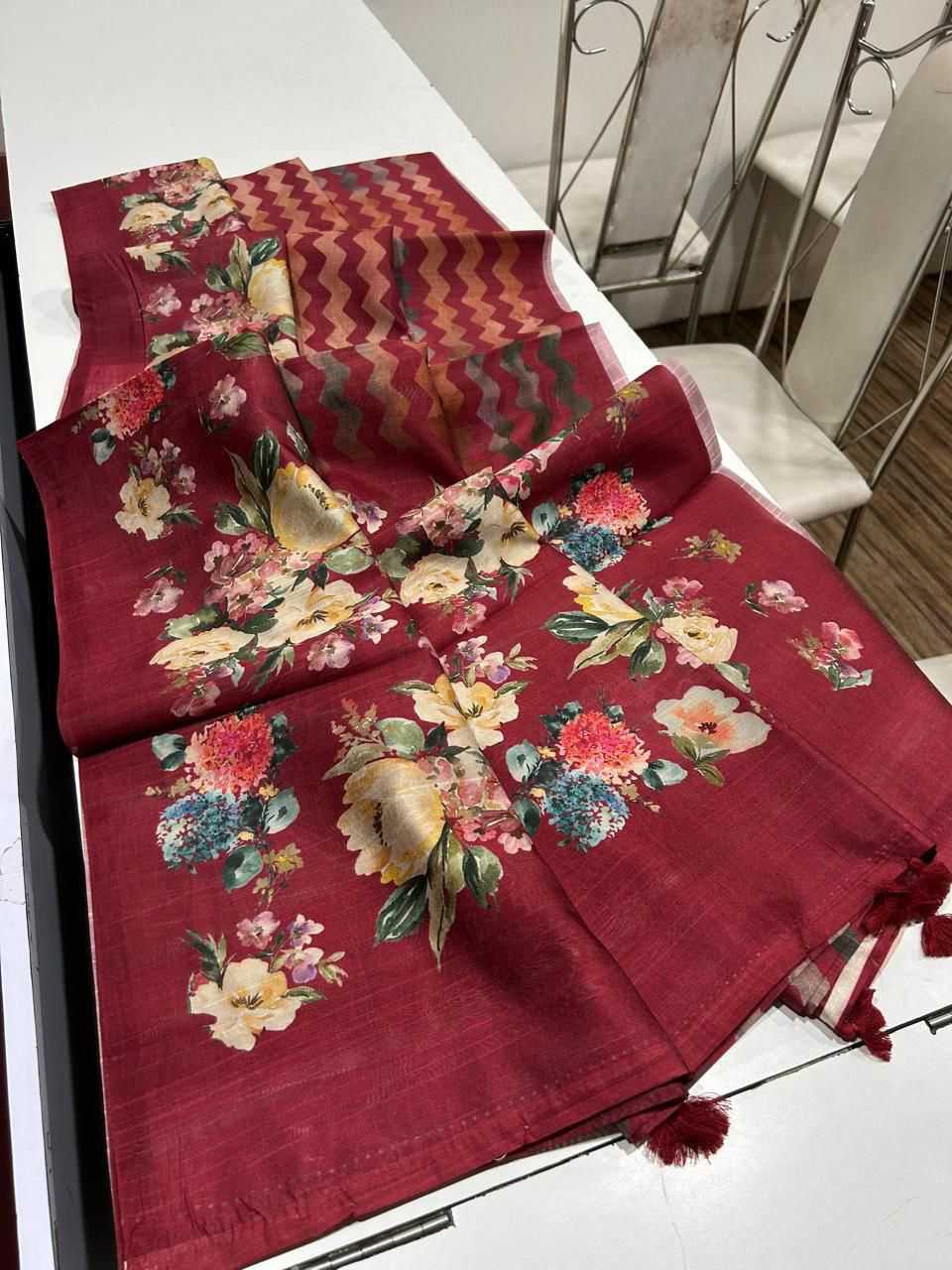 YNF Wholesale Tussar Silk Printed Sarees  | Surat Manufacturer