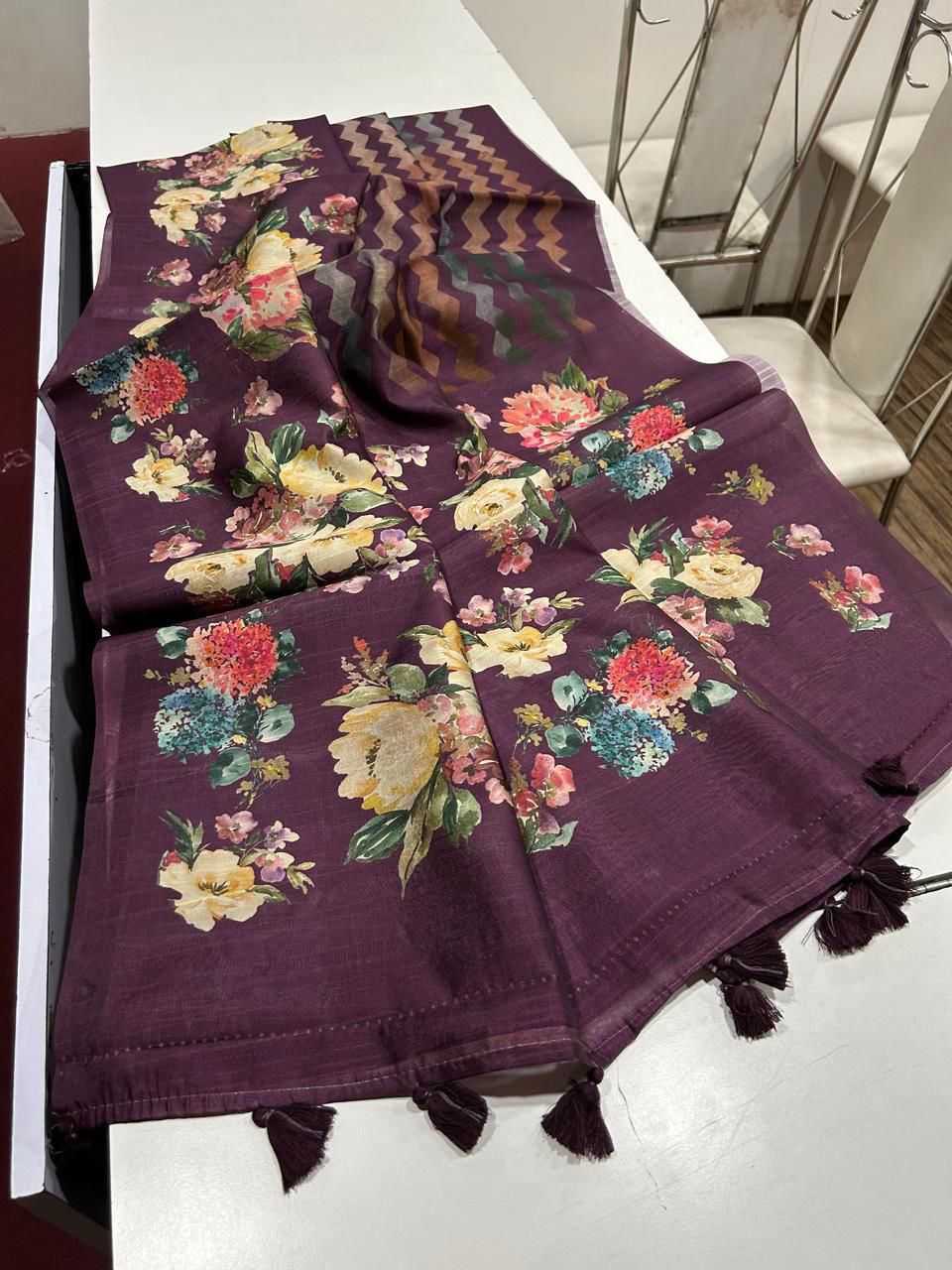 YNF Wholesale Tussar Silk Printed Sarees  | Surat Manufacturer