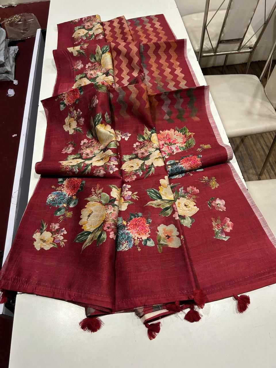 YNF Wholesale Tussar Silk Printed Sarees  | Surat Manufacturer