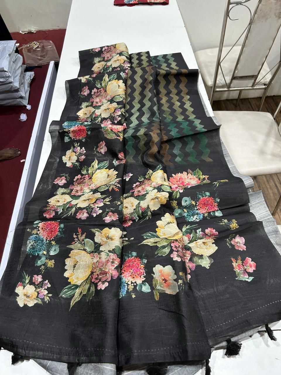 YNF Wholesale Tussar Silk Printed Sarees  | Surat Manufacturer