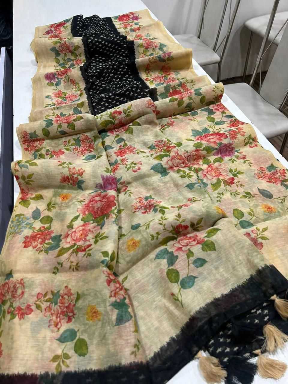 YNF Wholesale Linen Fancy Sarees  | Surat Manufacturer