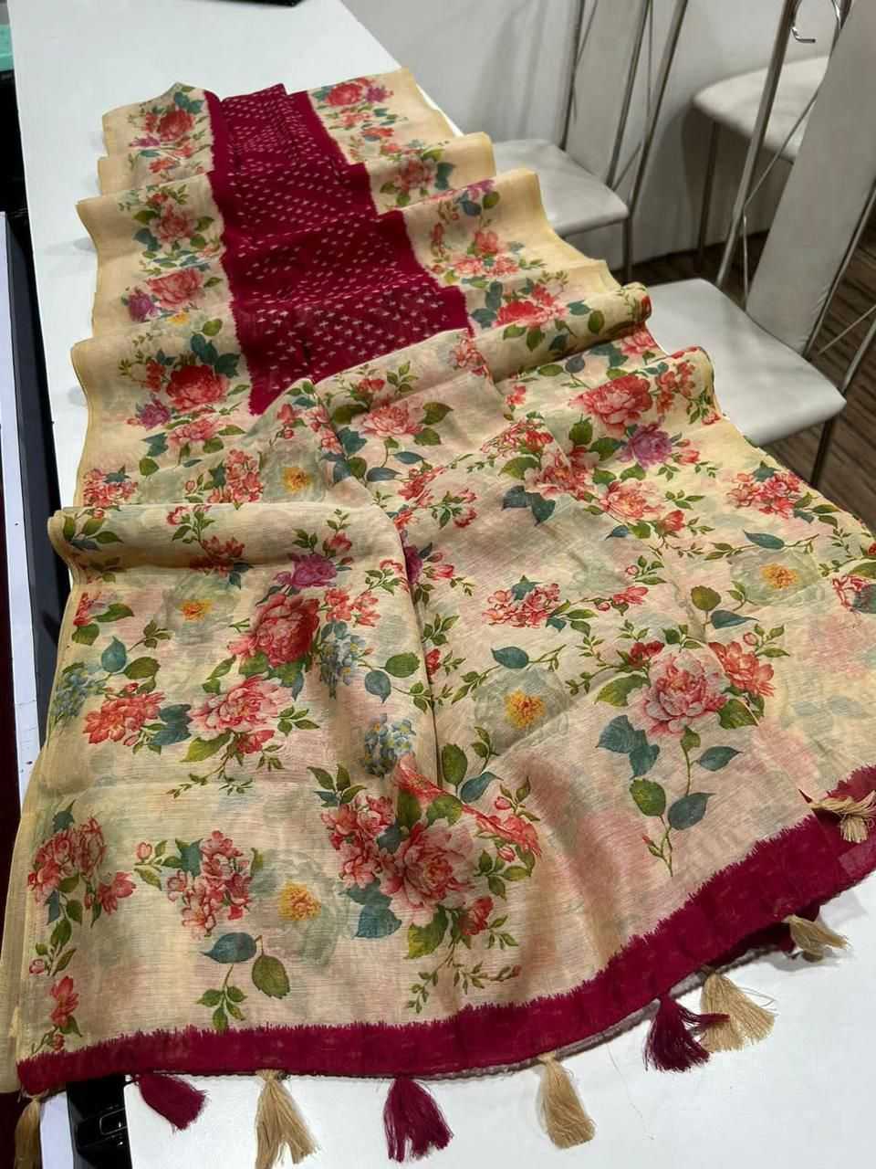 YNF Wholesale Linen Fancy Sarees  | Surat Manufacturer