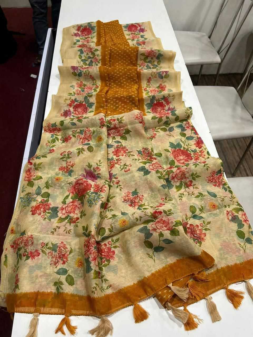 YNF Wholesale Linen Fancy Sarees  | Surat Manufacturer