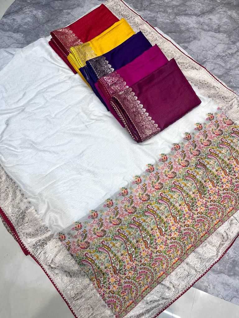 YNF Wholesale Russian Silk Lace Border Sarees  | Surat Manufacturer