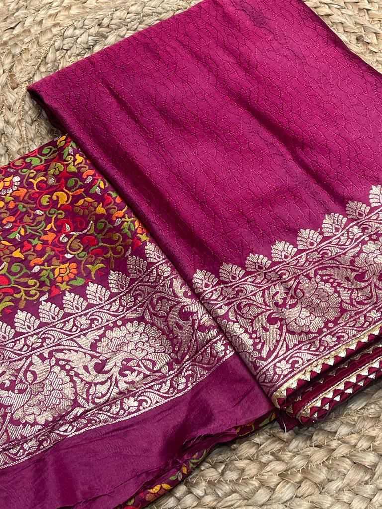 YNF Wholesale Russian Silk Lace Border Sarees  | Surat Manufacturer