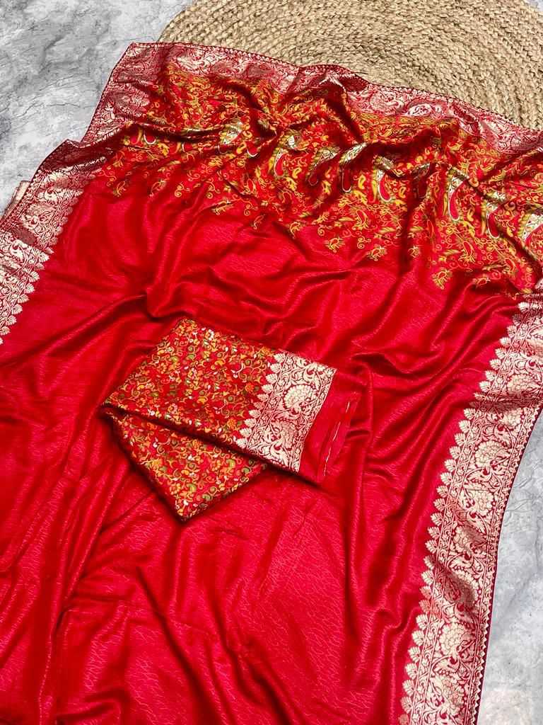 YNF Wholesale Russian Silk Lace Border Sarees  | Surat Manufacturer