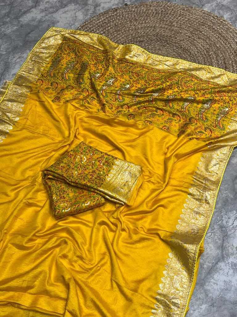 YNF Wholesale Russian Silk Lace Border Sarees  | Surat Manufacturer