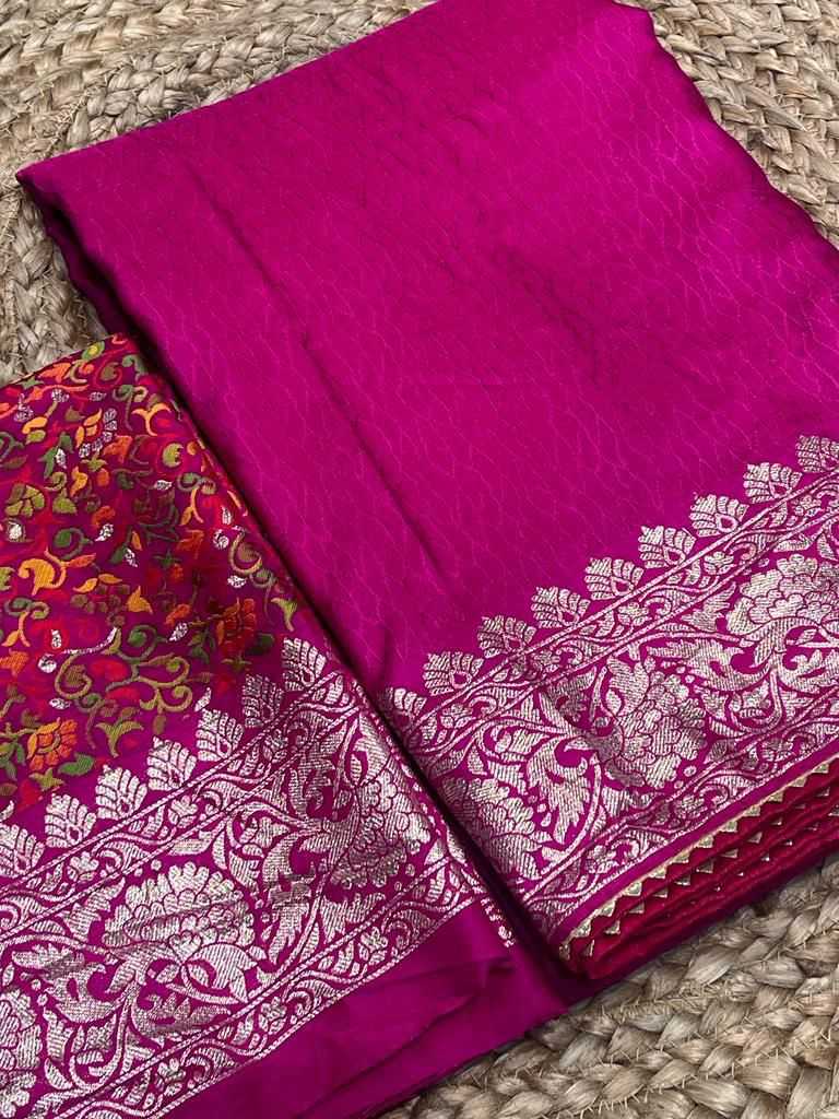 YNF Wholesale Russian Silk Lace Border Sarees  | Surat Manufacturer