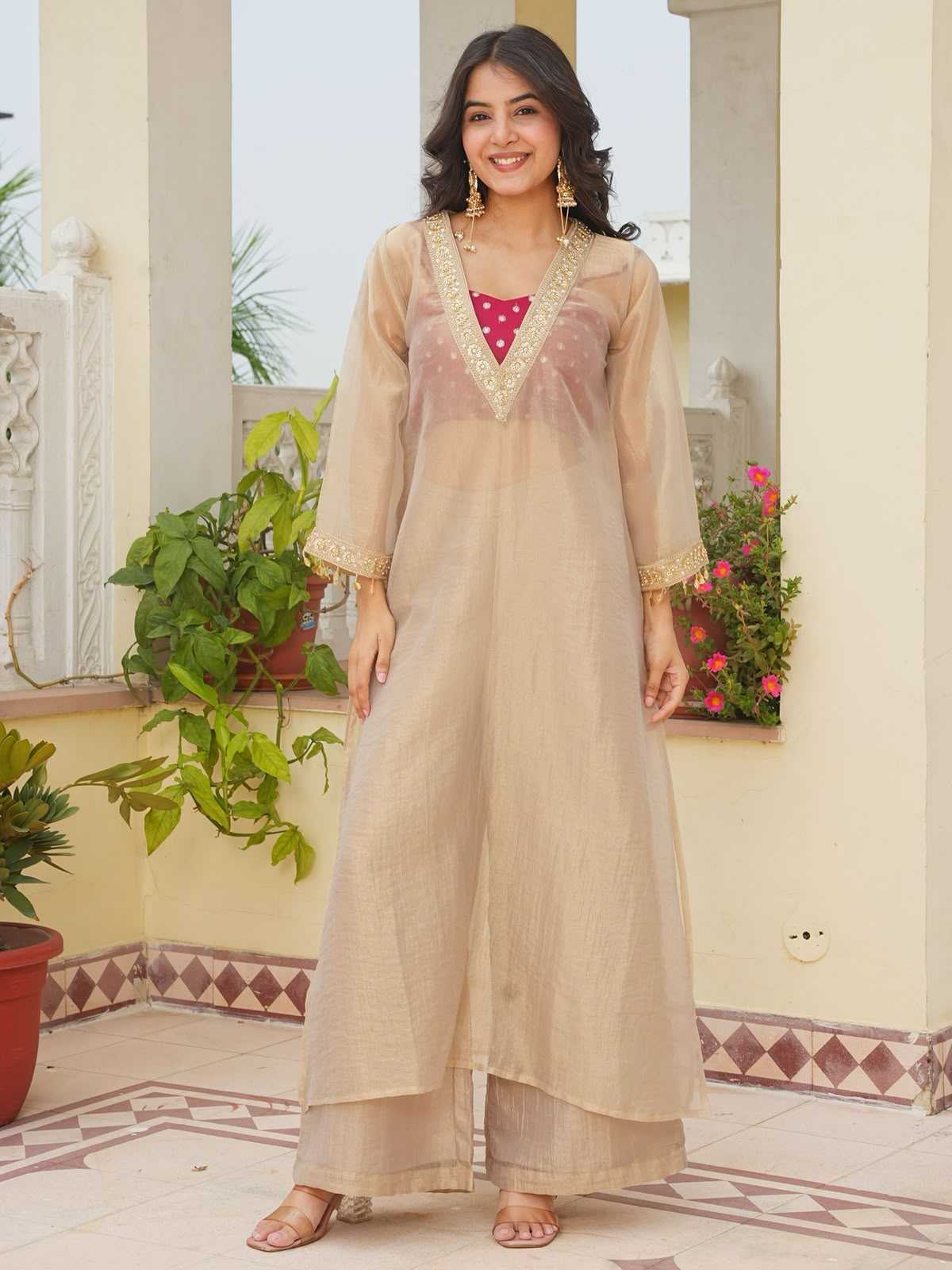 YNF Wholesale Tissue Party Wear Kurtis  | Surat Manufacturer