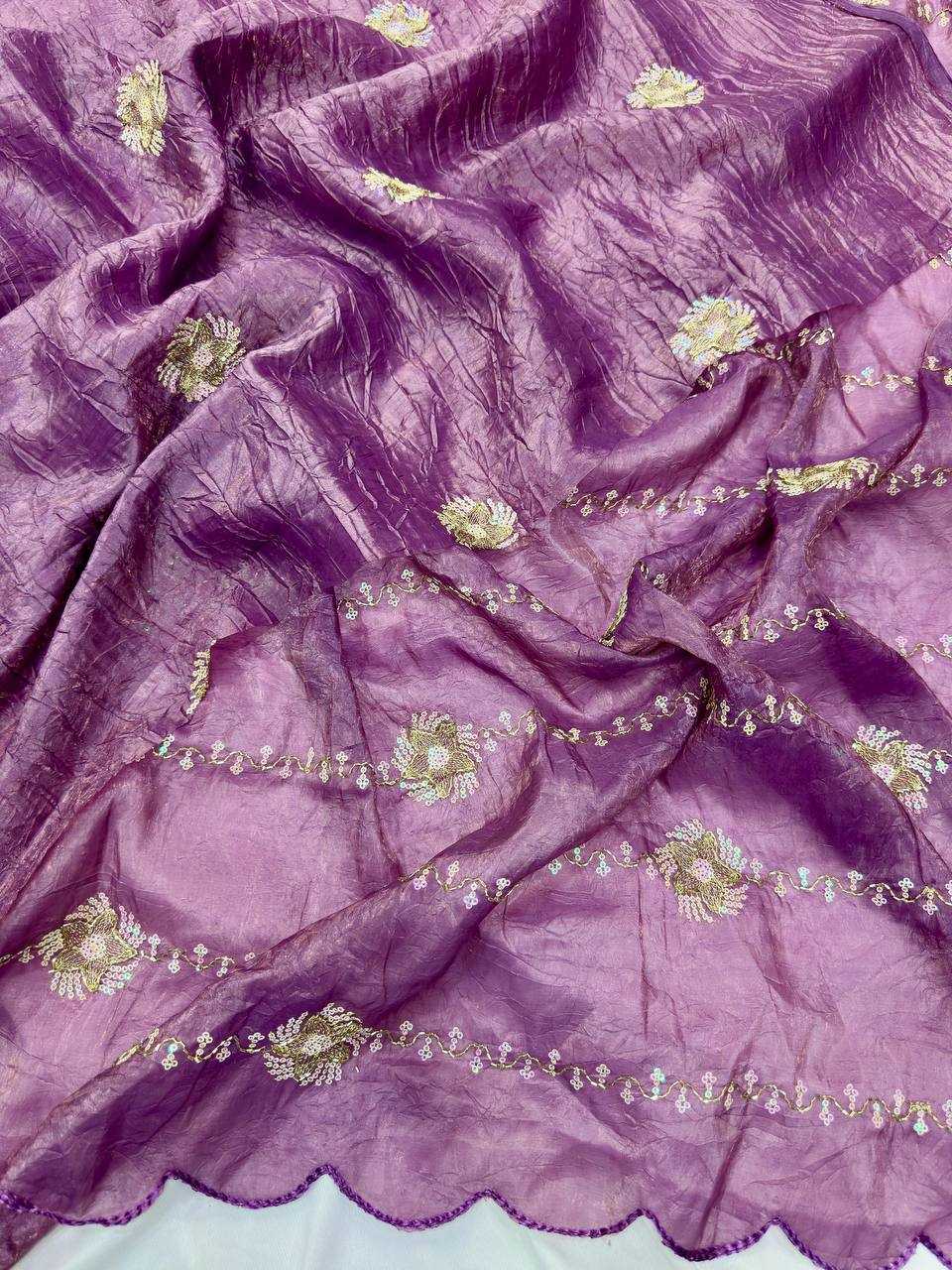 YNF Wholesale Soft Gold Crush Sequence Sarees  | Surat Manufacturer