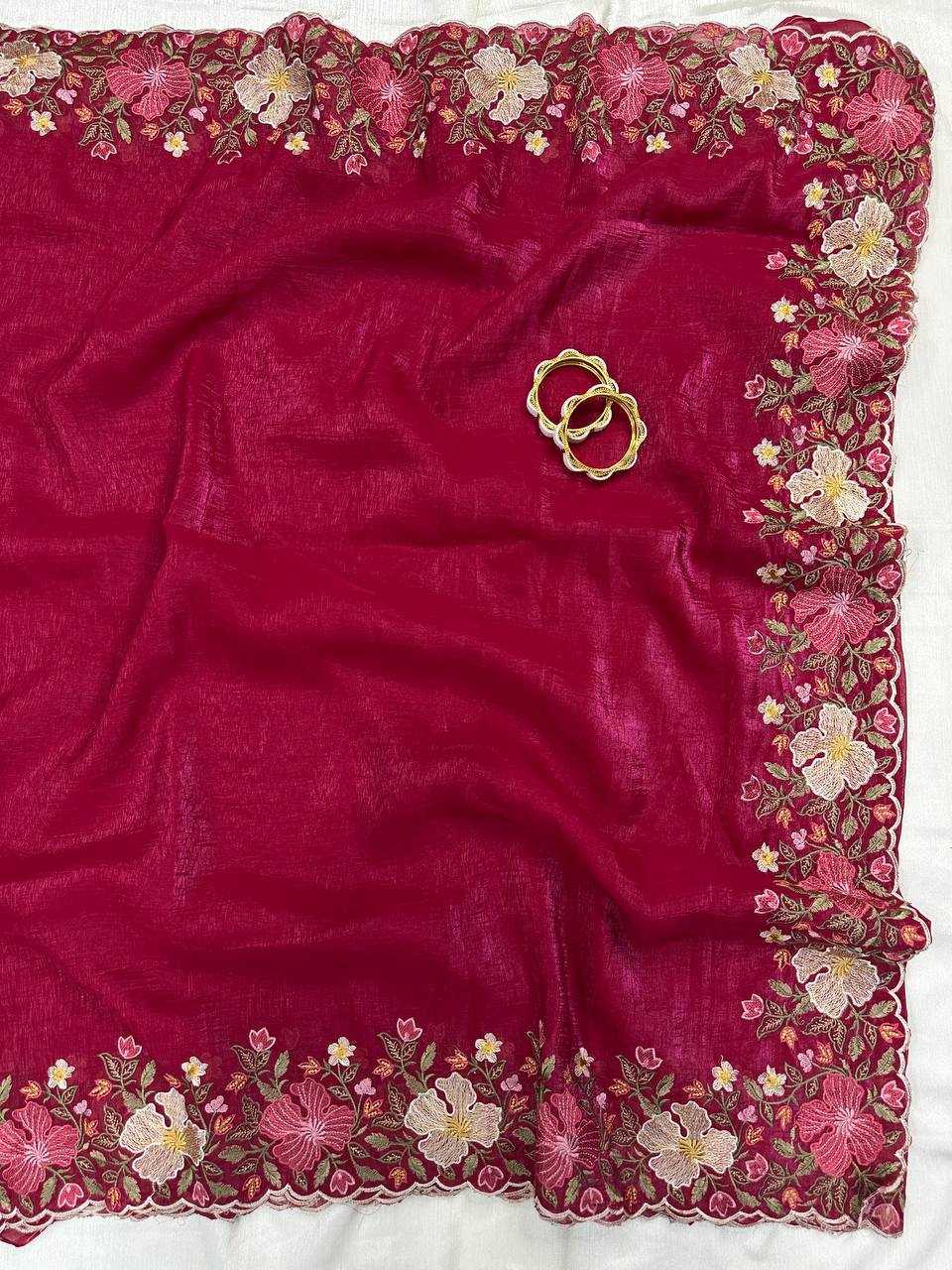 YNF Wholesale Crunchi Embroidered Sarees  | Surat Manufacturer