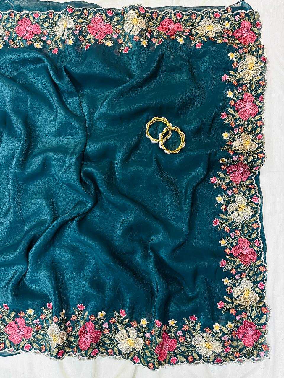 YNF Wholesale Crunchi Embroidered Sarees  | Surat Manufacturer
