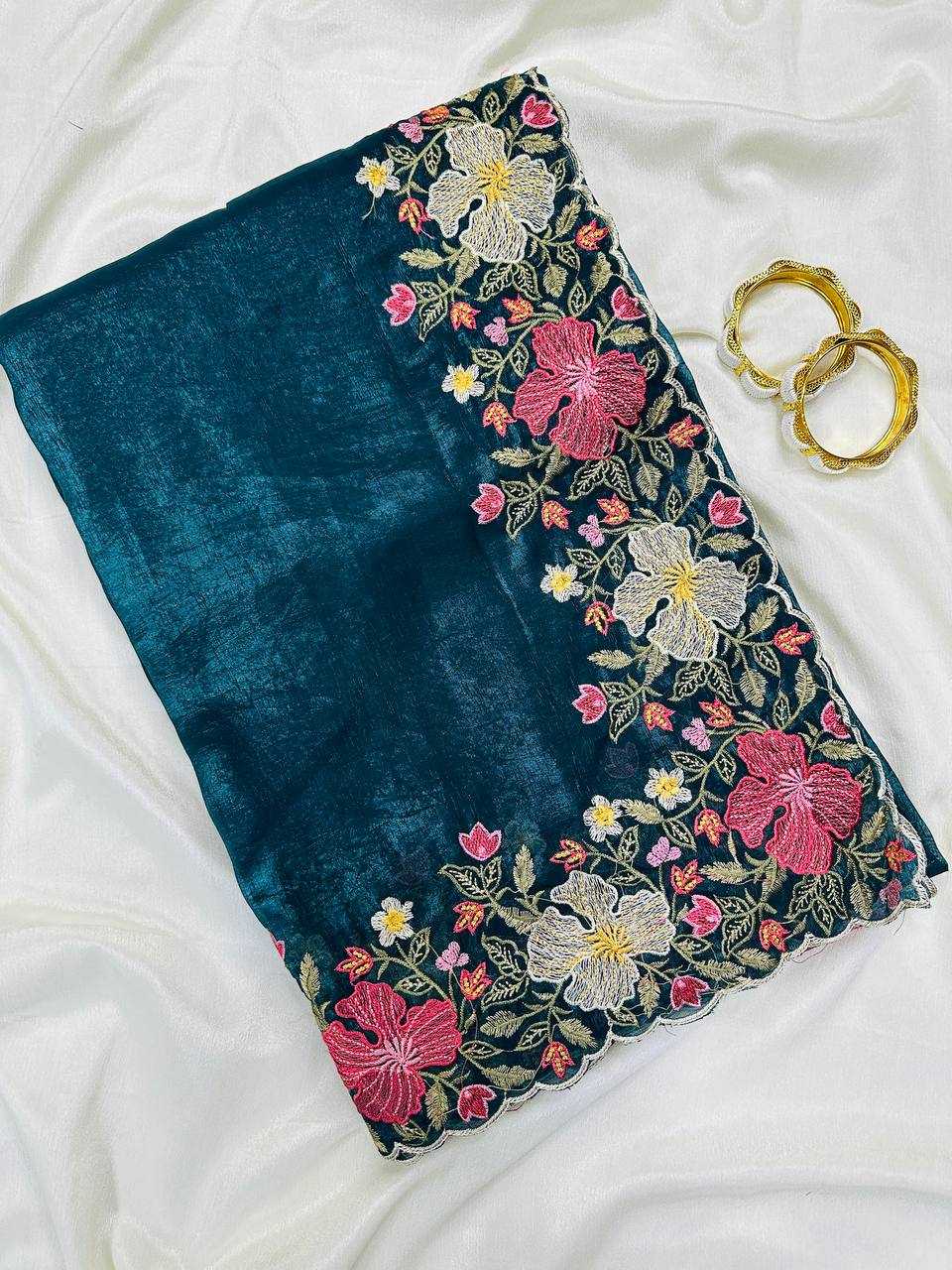 YNF Wholesale Crunchi Embroidered Sarees  | Surat Manufacturer