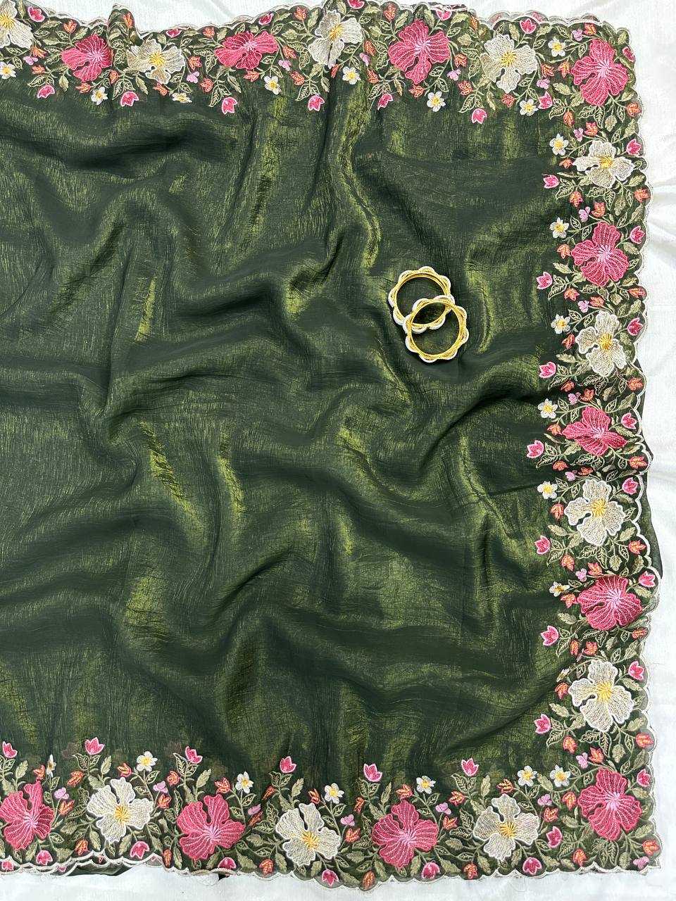 YNF Wholesale Crunchi Embroidered Sarees  | Surat Manufacturer