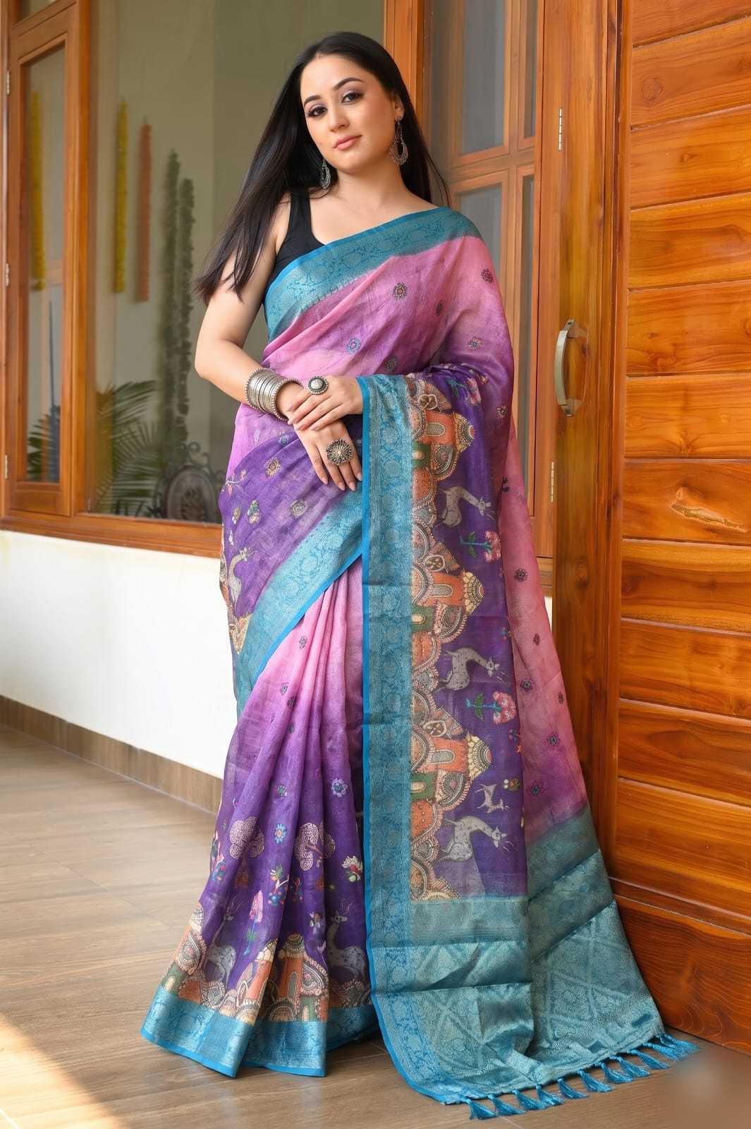 YNF Wholesale Tissue Silk Printed Sarees  | Surat Manufacturer