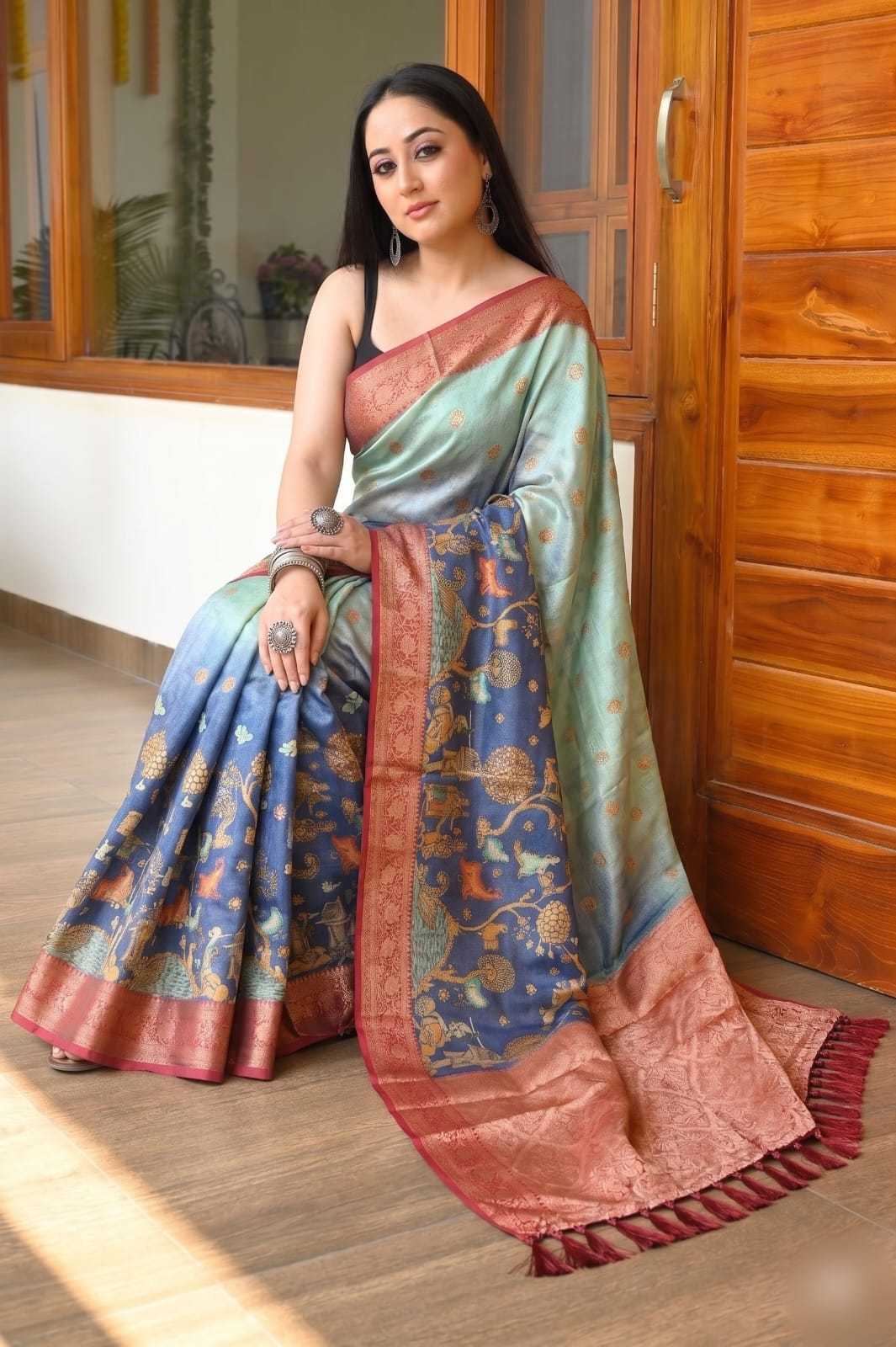 YNF Wholesale Tissue Silk Printed Sarees  | Surat Manufacturer