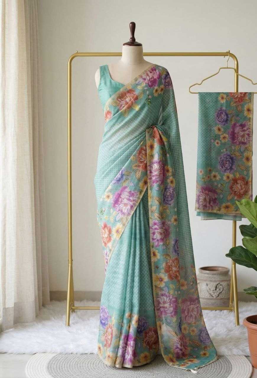 YNF Wholesale Linen Printed Sarees  | Surat Manufacturer