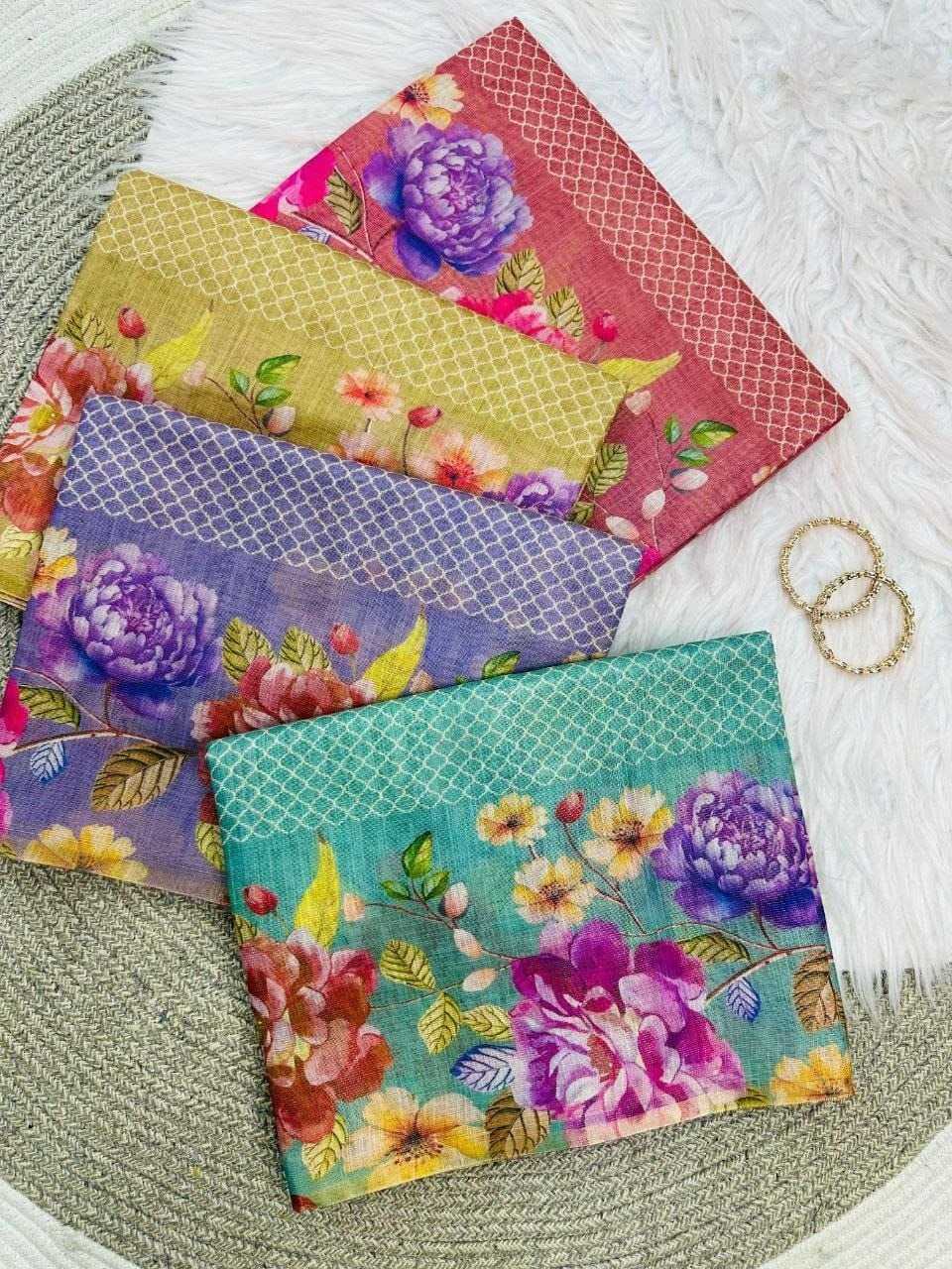 YNF Wholesale Linen Printed Sarees  | Surat Manufacturer