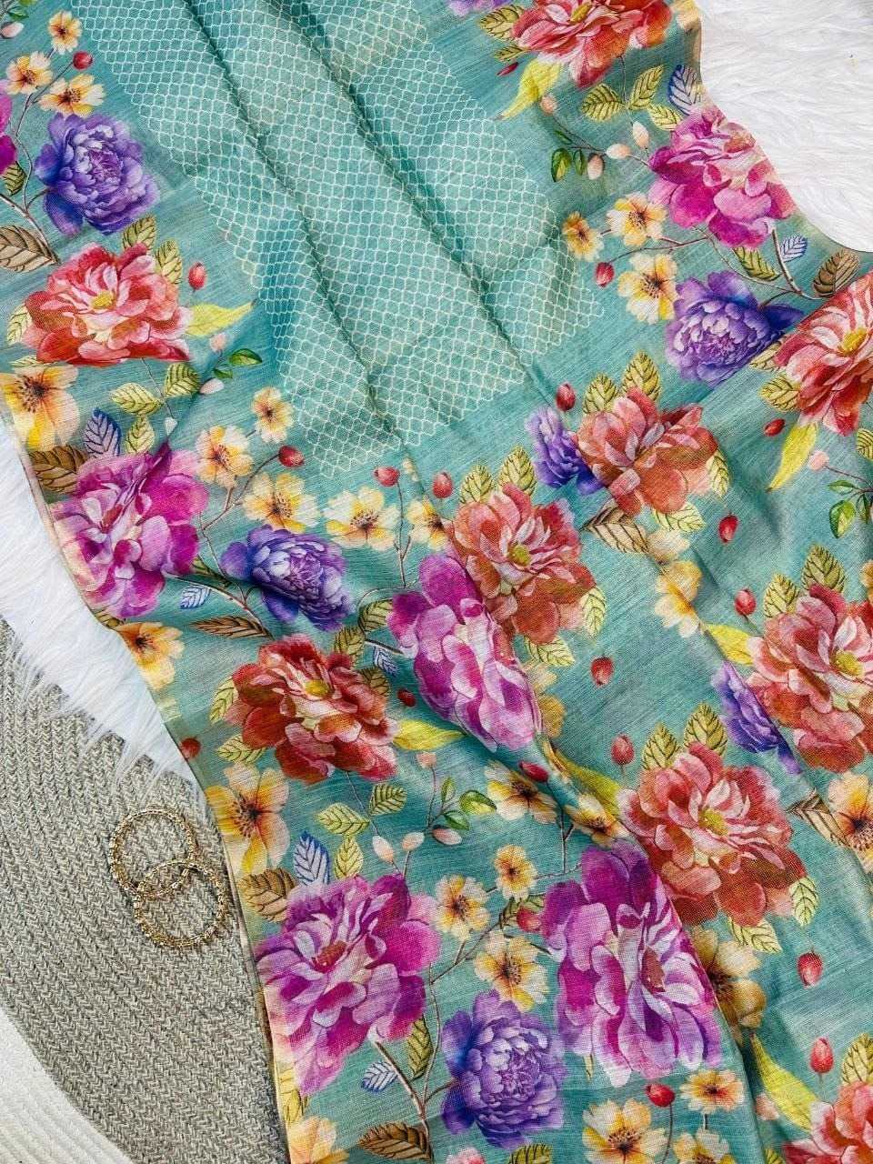 YNF Wholesale Linen Printed Sarees  | Surat Manufacturer