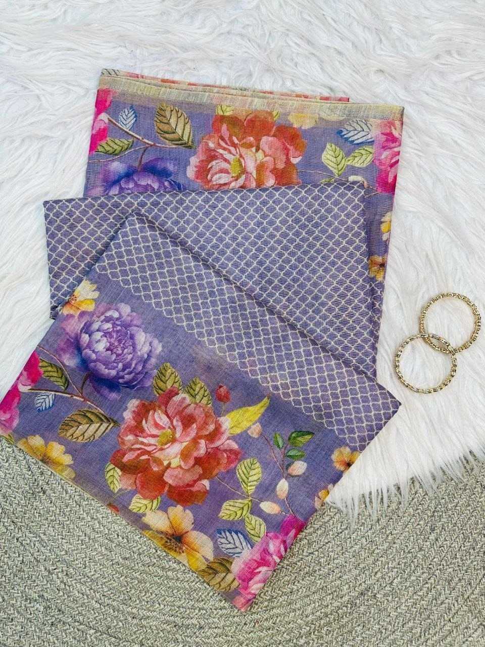 YNF Wholesale Linen Printed Sarees  | Surat Manufacturer