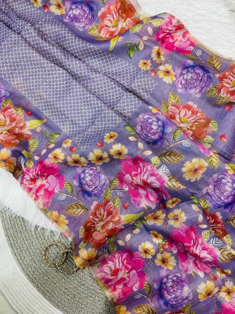 YNF Wholesale Linen Printed Sarees  | Surat Manufacturer