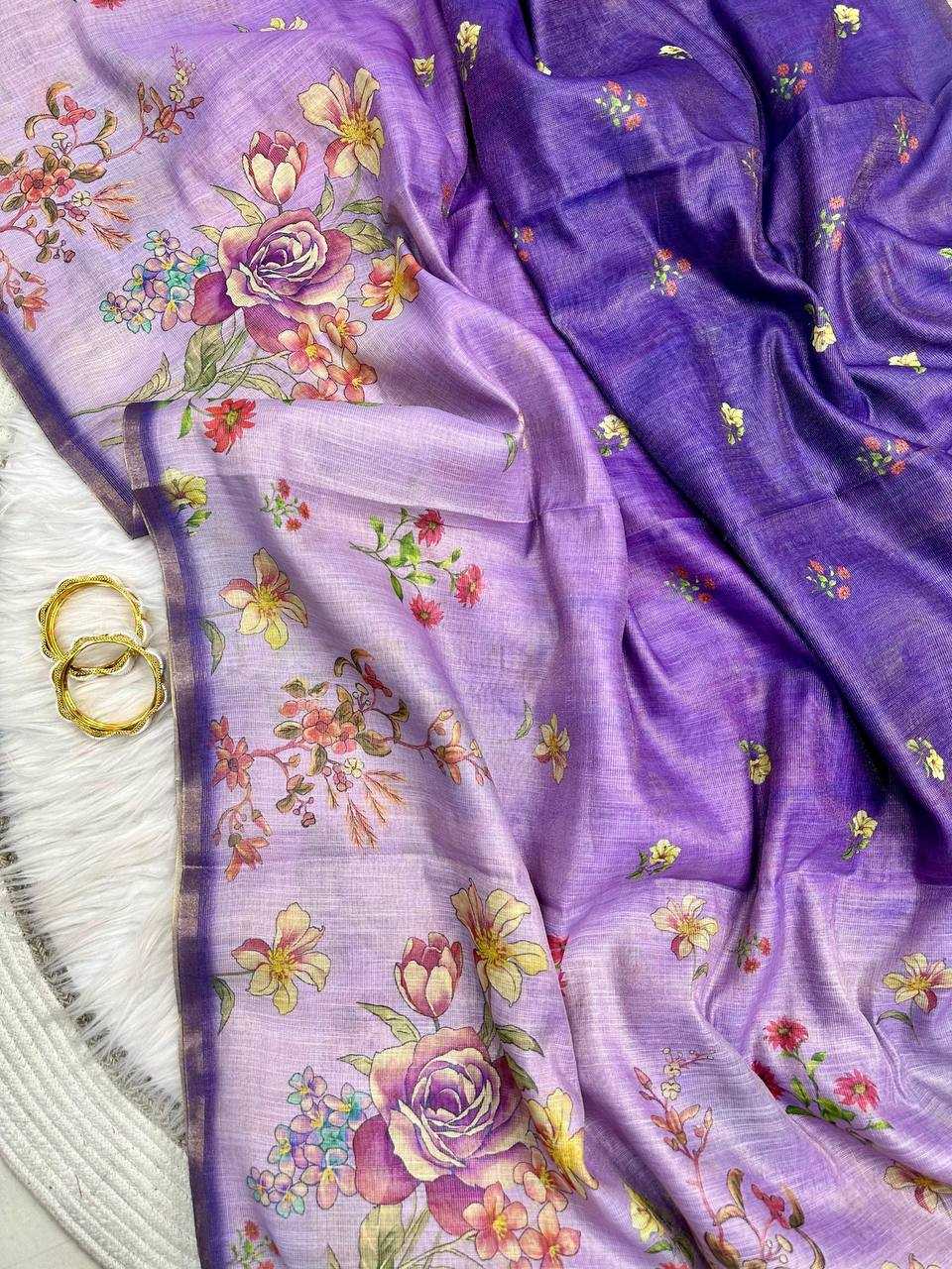 YNF Wholesale Linen Printed Sarees  | Surat Manufacturer