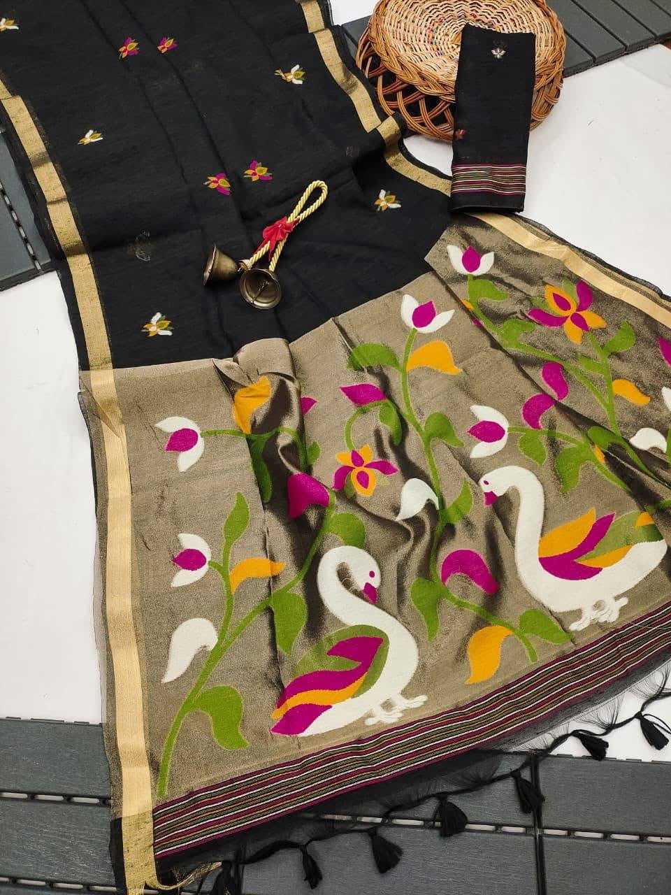 YNF Wholesale Linen Zari Border Sarees KESH488 MUSLIN LINEN JAMDANI | Surat Manufacturer