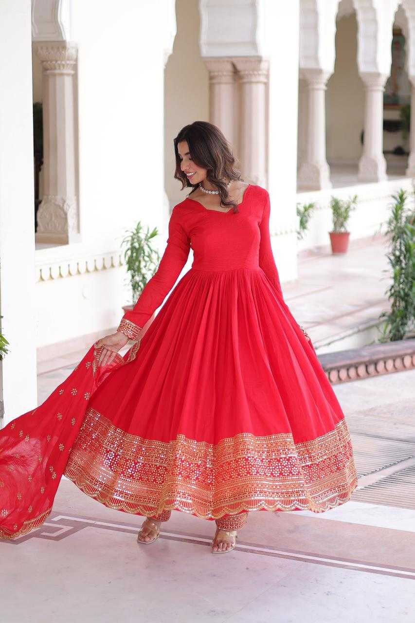 YNF Wholesale Vichitra Silk Embroidery Gowns  | Surat Manufacturer