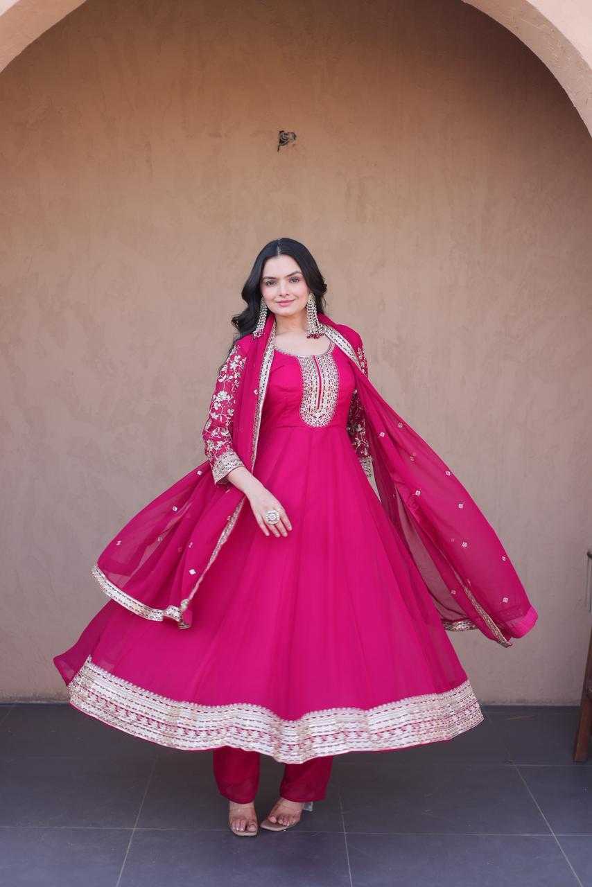 YNF Wholesale Faux Blooming Embroidery Gowns  | Surat Manufacturer
