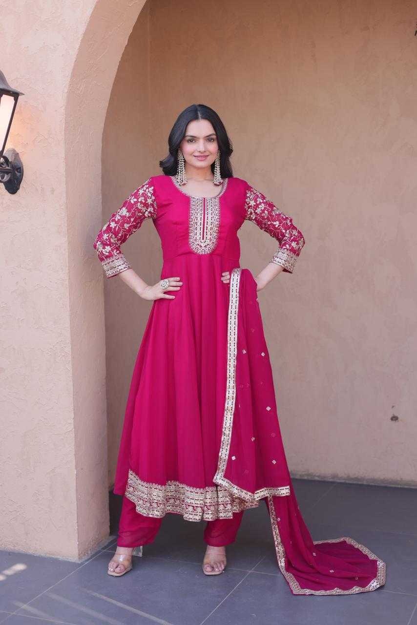YNF Wholesale Faux Blooming Embroidery Gowns  | Surat Manufacturer