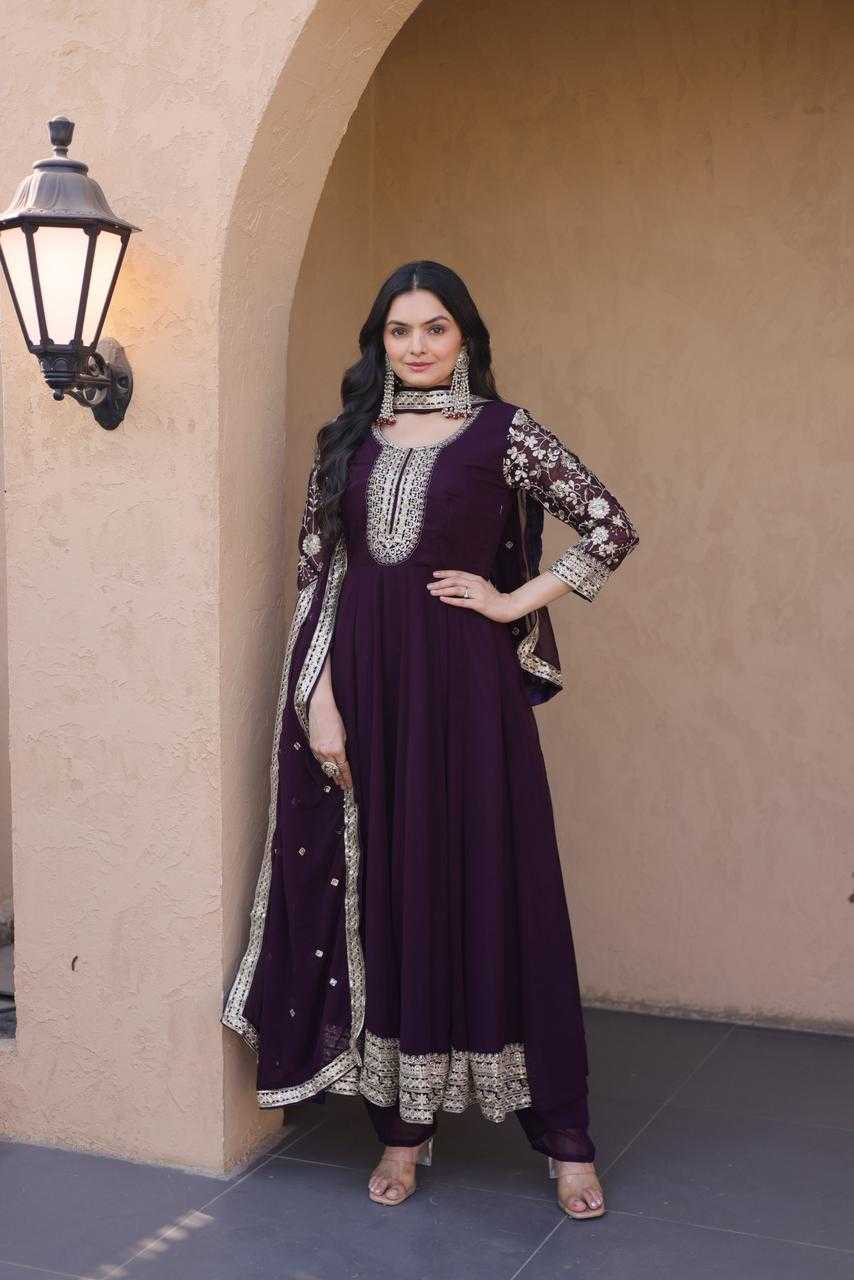 YNF Wholesale Faux Blooming Embroidery Gowns  | Surat Manufacturer