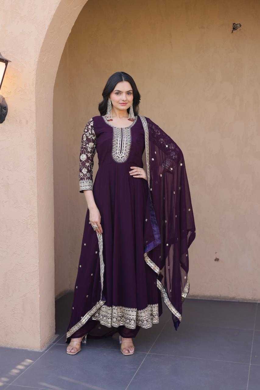 YNF Wholesale Faux Blooming Embroidery Gowns  | Surat Manufacturer