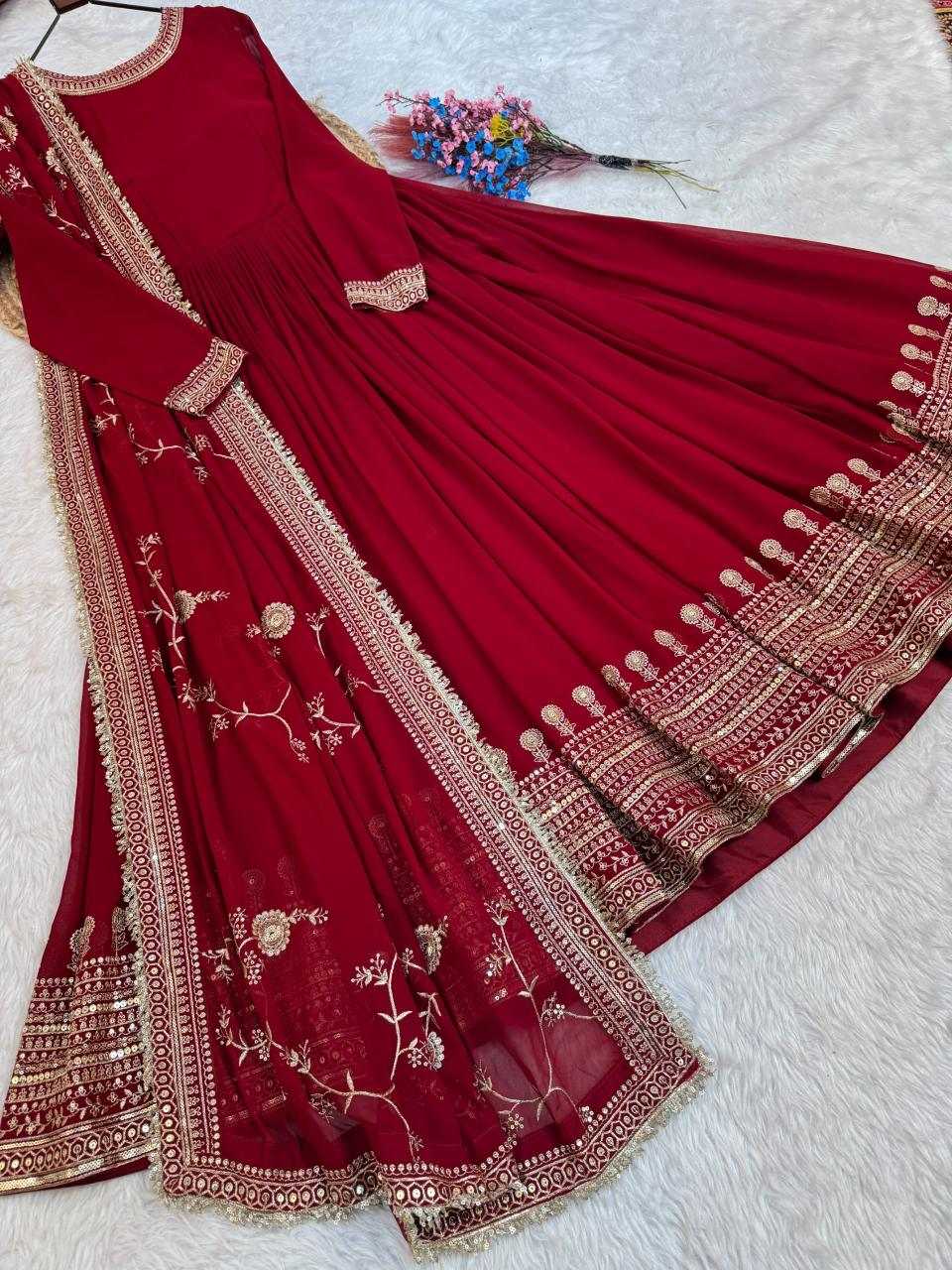 YNF Wholesale Faux Blooming Embroidery Gowns  | Surat Manufacturer