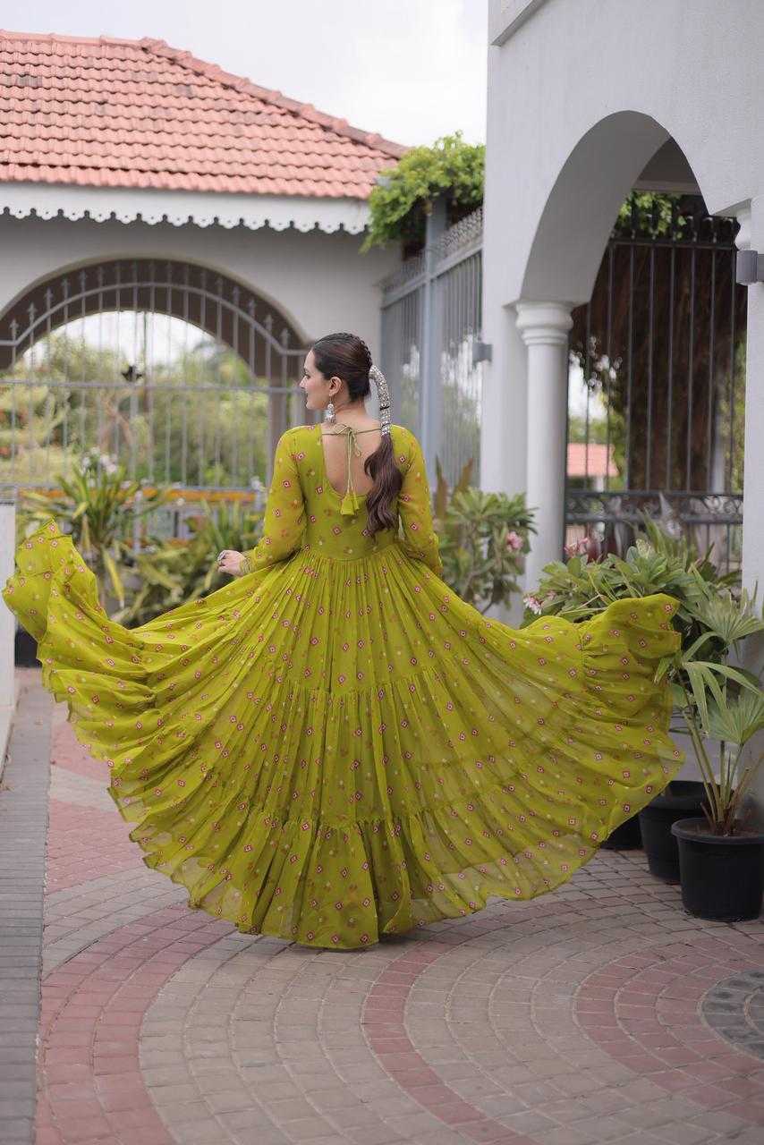 YNF Wholesale Faux Georgette Printed Gowns  | Surat Manufacturer