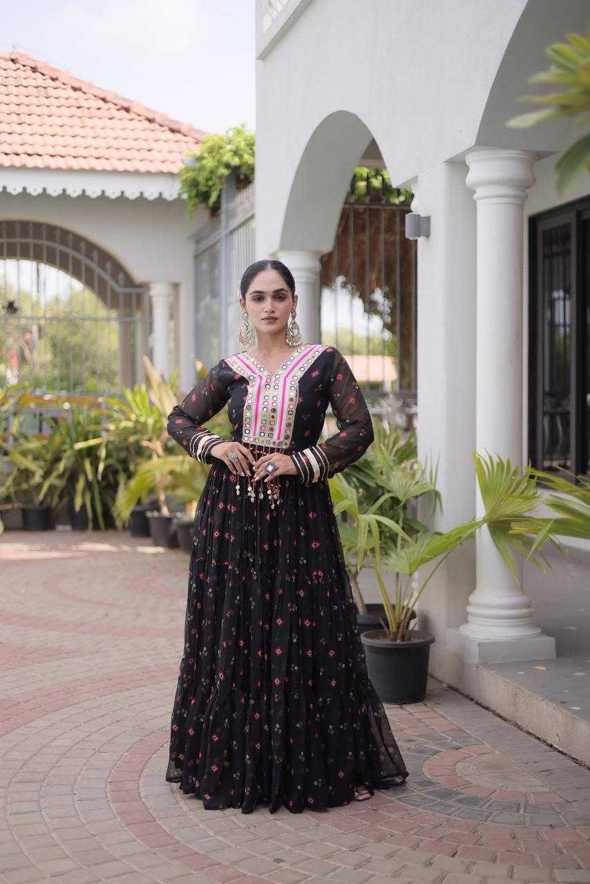 YNF Wholesale Faux Georgette Printed Gowns  | Surat Manufacturer