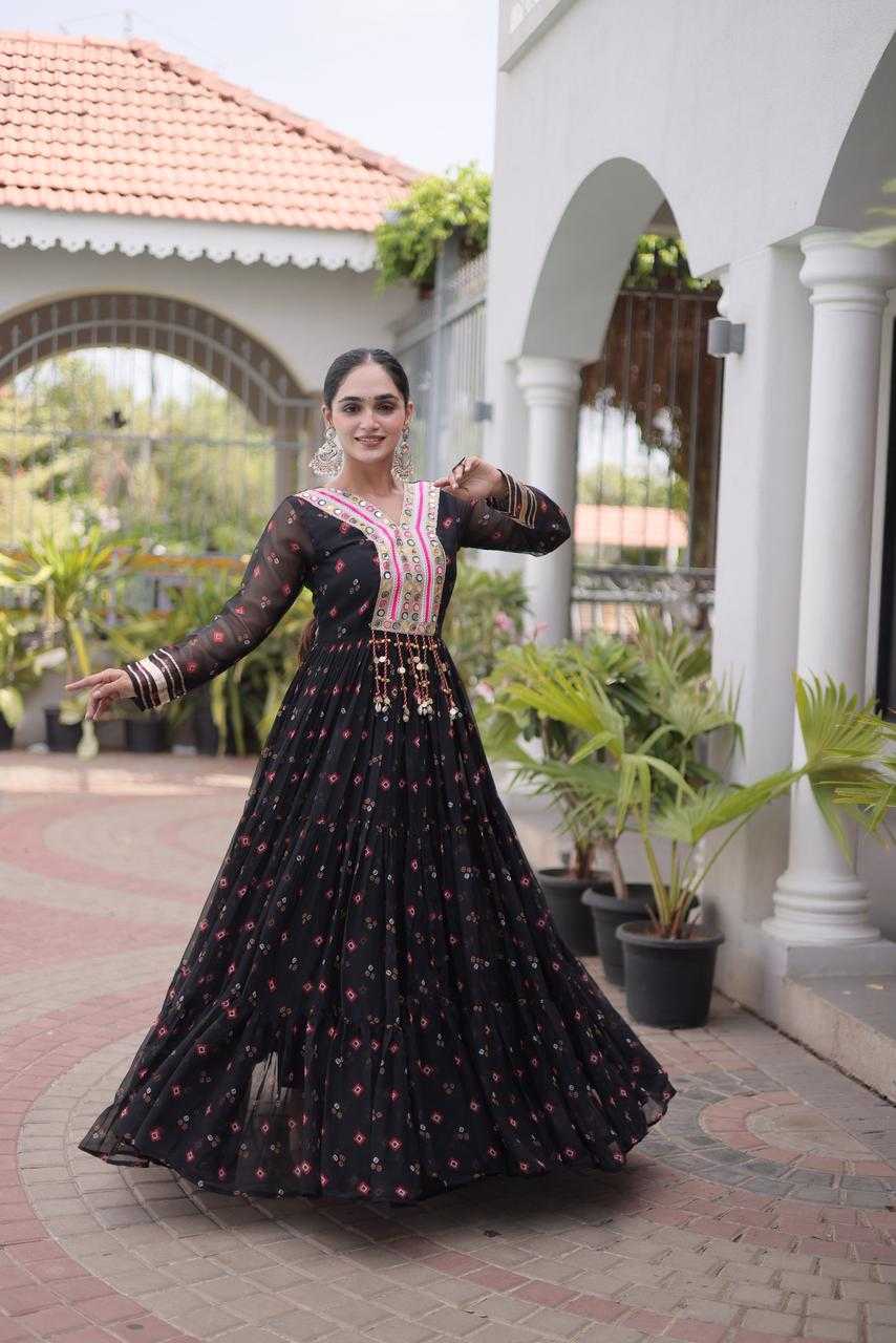 YNF Wholesale Faux Georgette Printed Gowns  | Surat Manufacturer