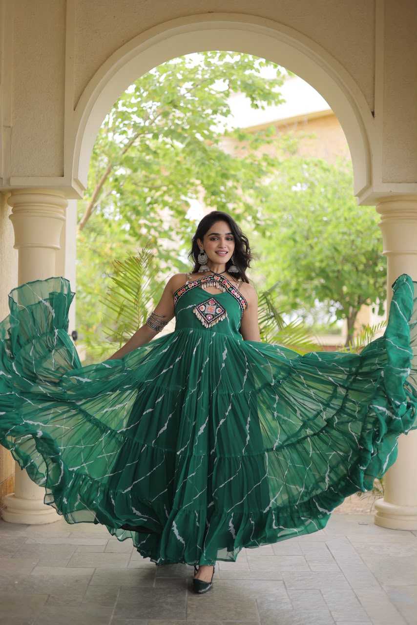 YNF Wholesale Faux Georgette Printed Gowns  | Surat Manufacturer