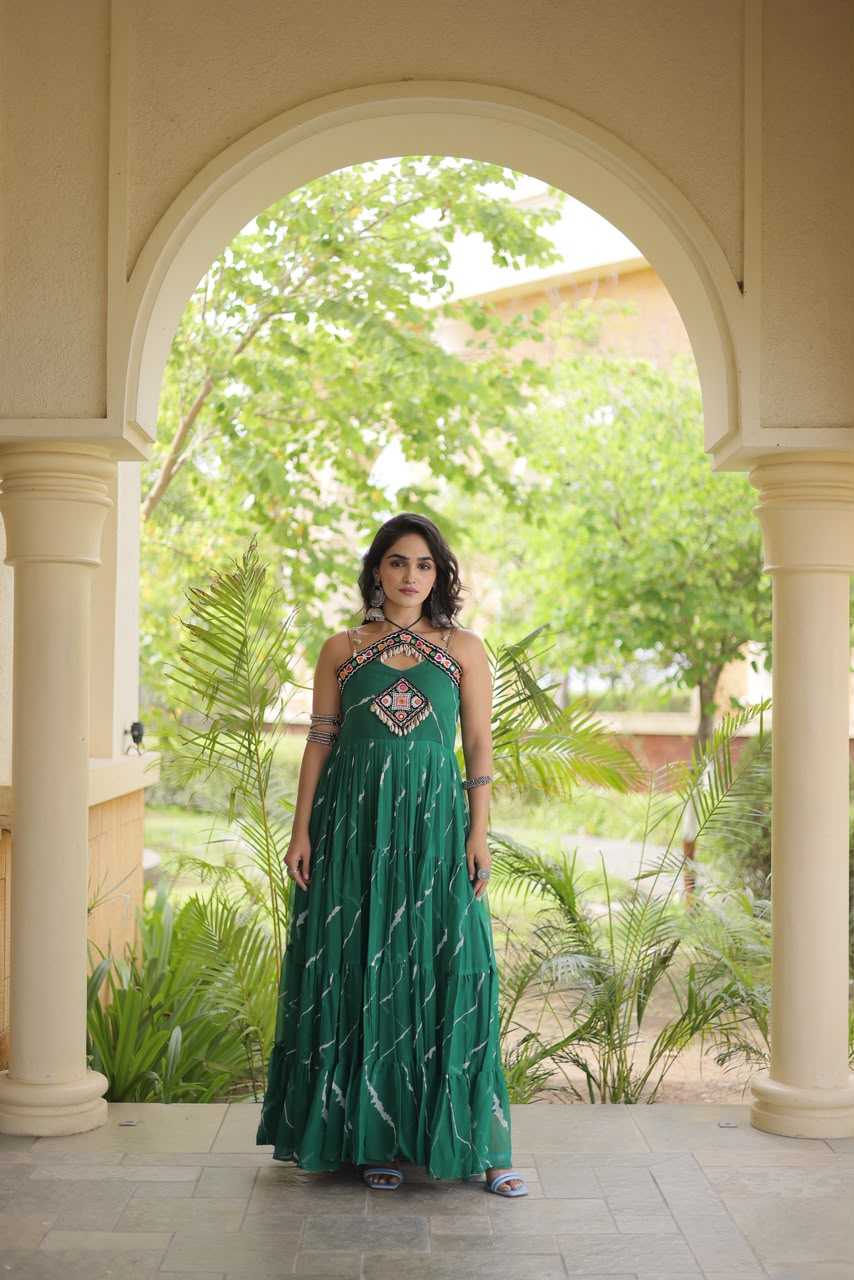 YNF Wholesale Faux Georgette Printed Gowns  | Surat Manufacturer
