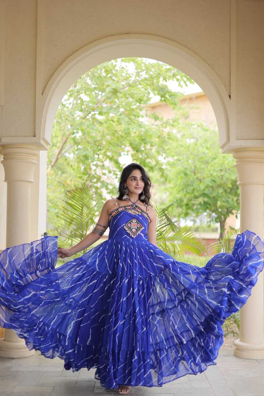 YNF Wholesale Faux Georgette Printed Gowns  | Surat Manufacturer
