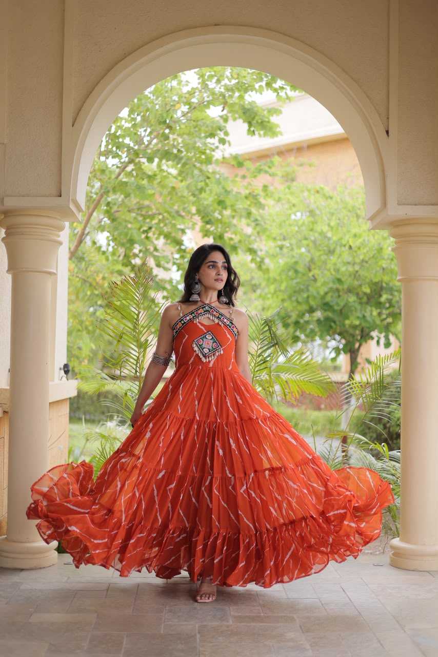 YNF Wholesale Faux Georgette Printed Gowns  | Surat Manufacturer