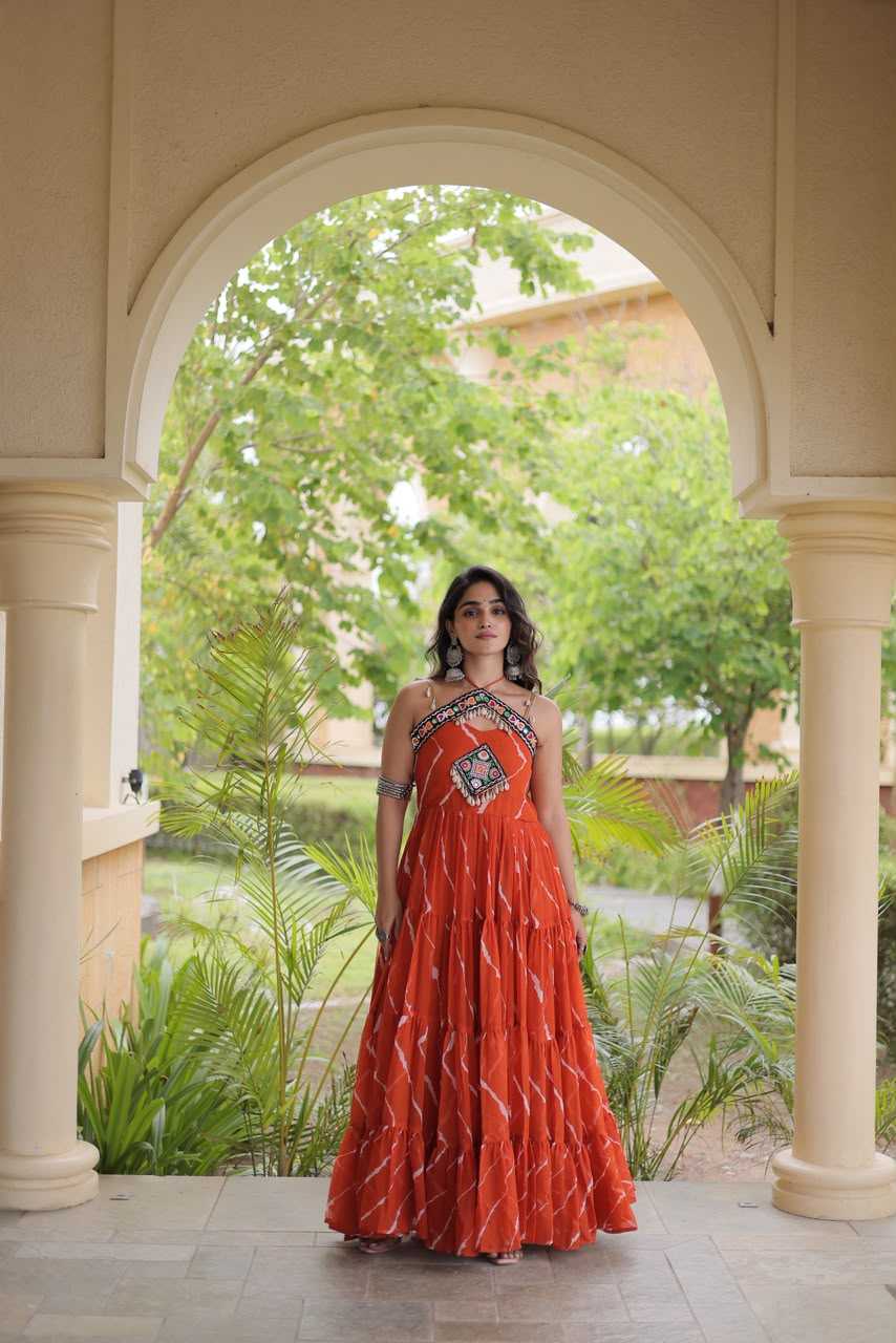 YNF Wholesale Faux Georgette Printed Gowns  | Surat Manufacturer