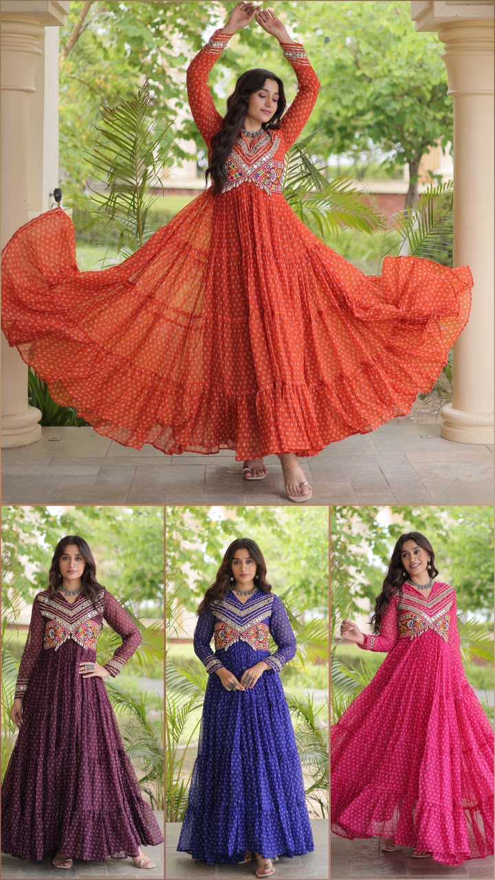 YNF Wholesale Fancy Printed Gowns  | Surat Manufacturer