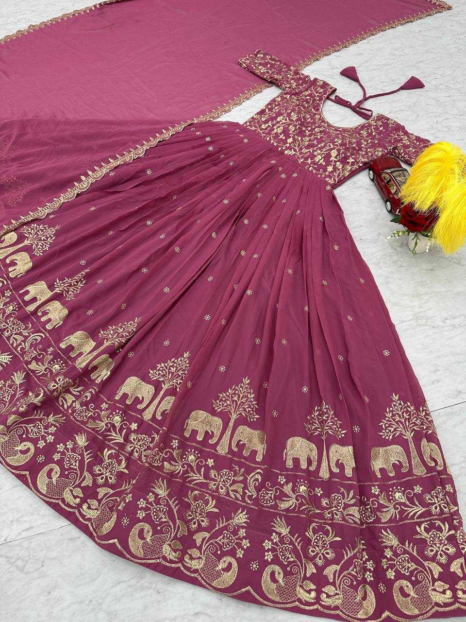 YNF Wholesale Faux Georgette Embroidery Gowns  | Surat Manufacturer