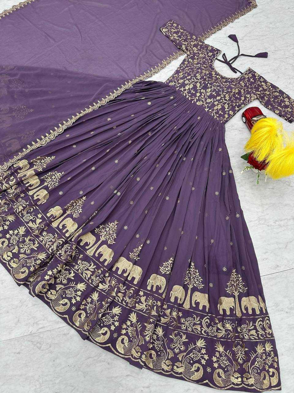 YNF Wholesale Faux Georgette Embroidery Gowns  | Surat Manufacturer