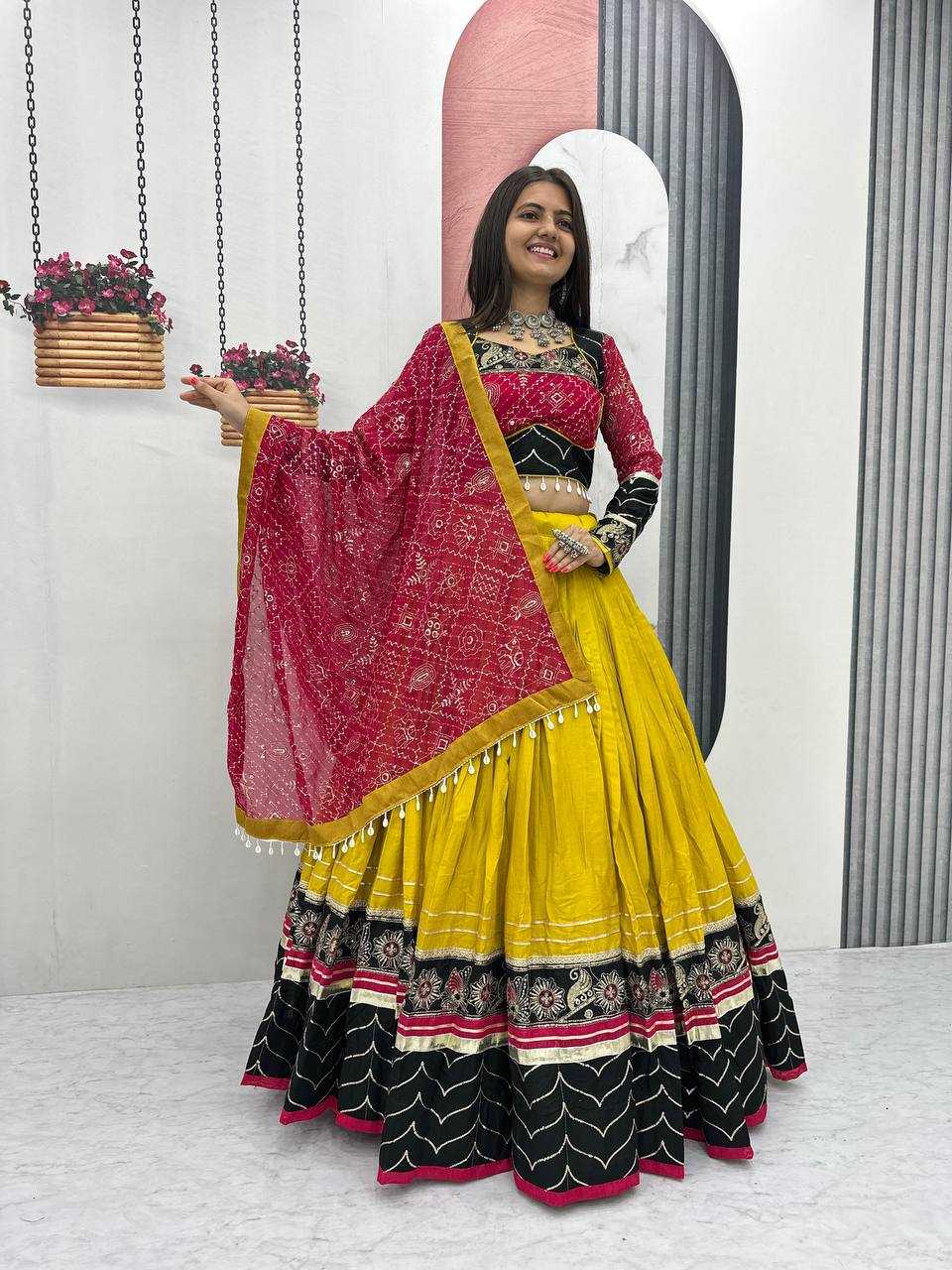 YNF Wholesale Cotton Embroidered Lehenga  | Surat Manufacturer