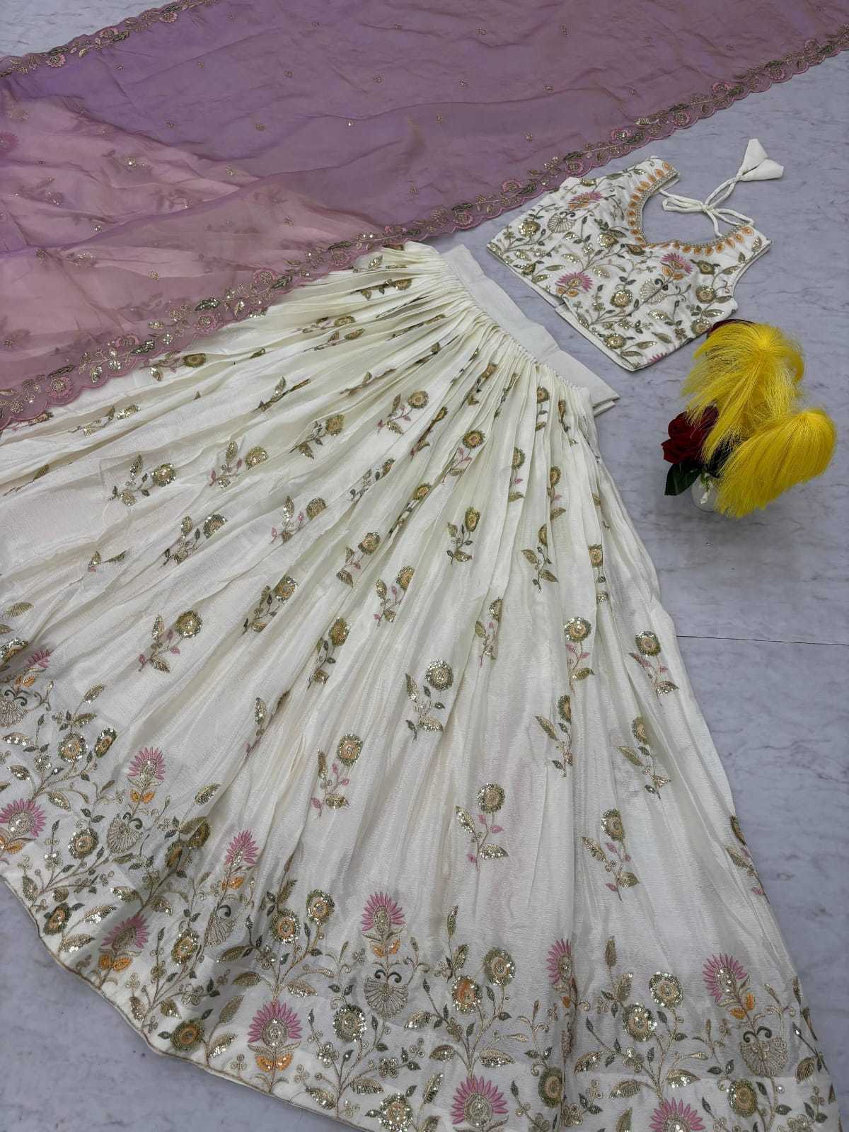YNF Wholesale Chinon Embroidered Lehenga  | Surat Manufacturer
