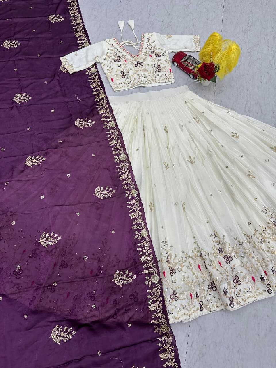YNF Wholesale Chinon Embroidered Lehenga  | Surat Manufacturer
